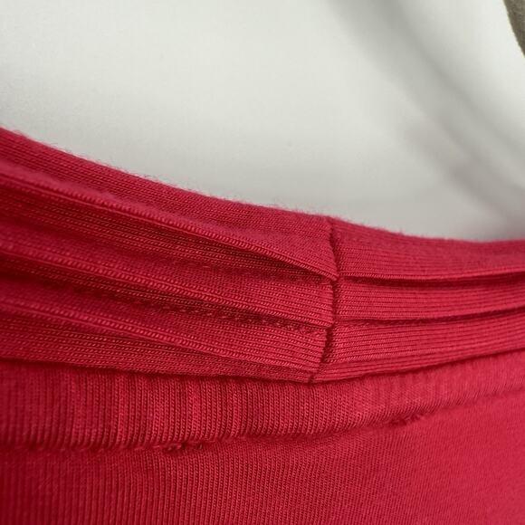 Talbots Woman 3X V Neck Top Solid Pink Stretch Knit 3/4 Sleeve Pullover - Picture 4 of 8